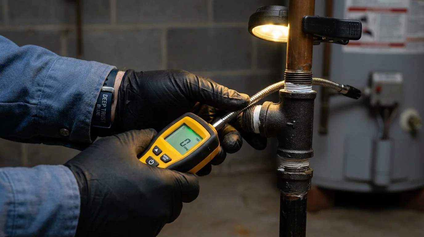 Gas leak detection with electronic sniffer by Johns Plumbing LLC in Ladera Ranch